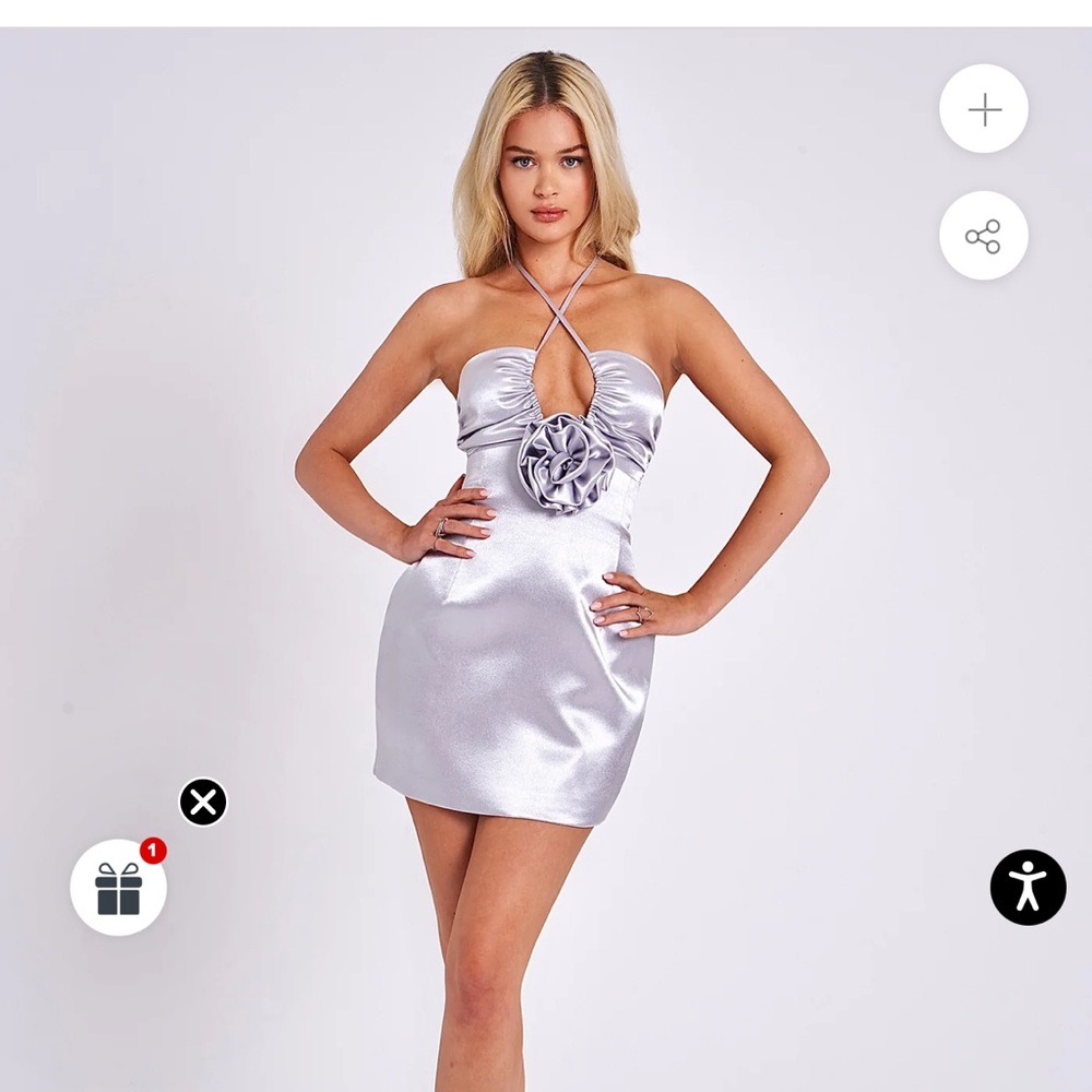 Miss Circle Marcia silver mini dress